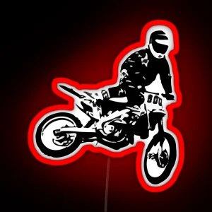 Dirt Bike Motocross Big Jump RGB Neon Sign