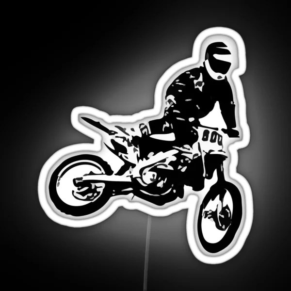 Dirt Bike Motocross Big Jump RGB Neon Sign
