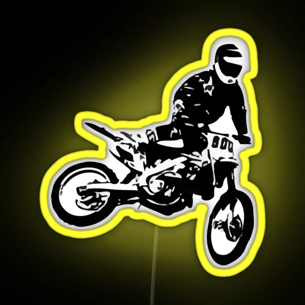 Dirt Bike Motocross Big Jump RGB Neon Sign