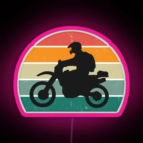 Dirtbike Sunset RGB Neon Sign