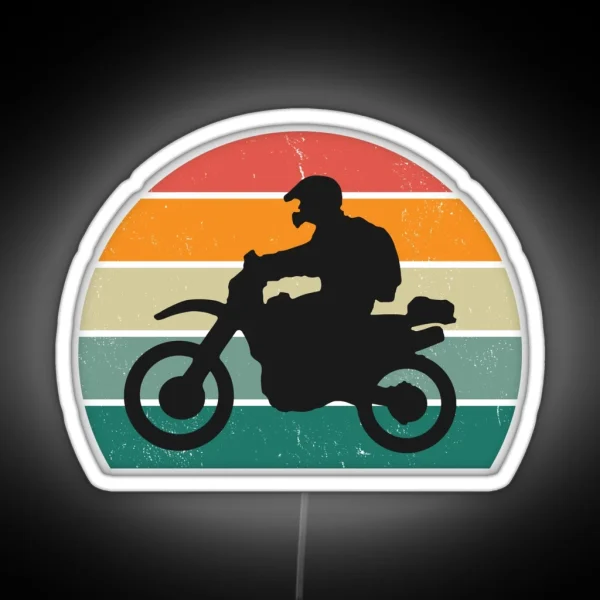 Dirtbike Sunset RGB Neon Sign