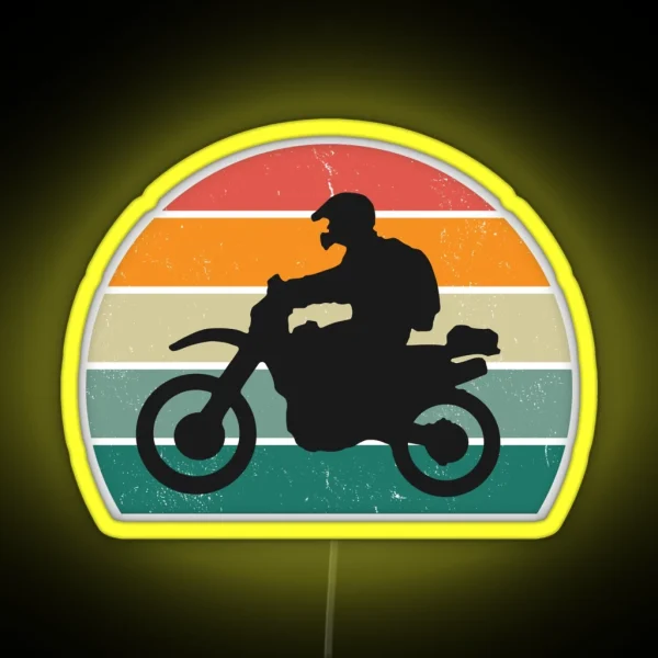 Dirtbike Sunset RGB Neon Sign