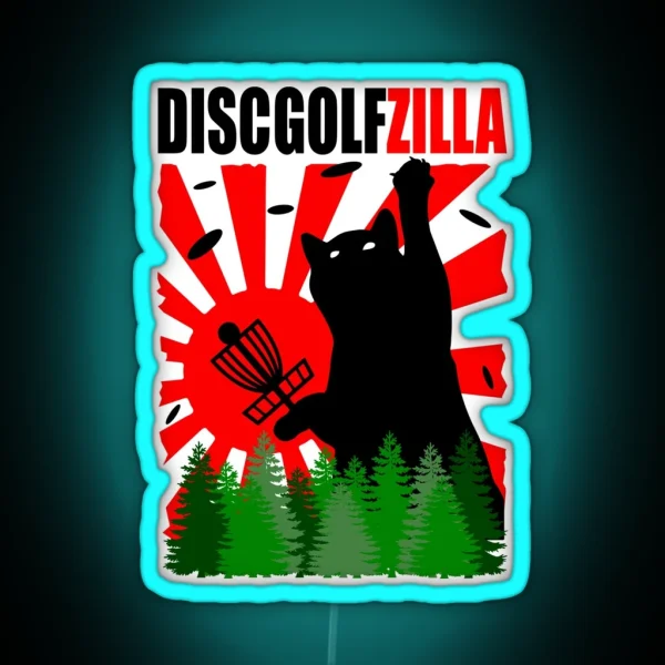 Discgolfzilla Catzilla RGB Neon Sign