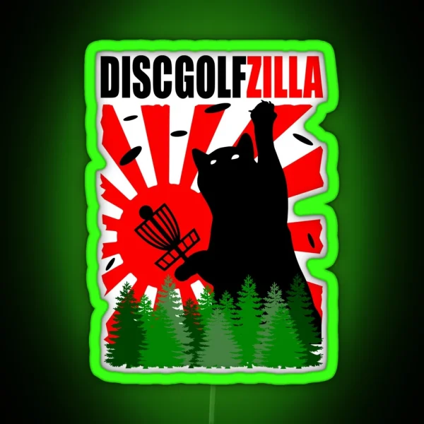 Discgolfzilla Catzilla RGB Neon Sign
