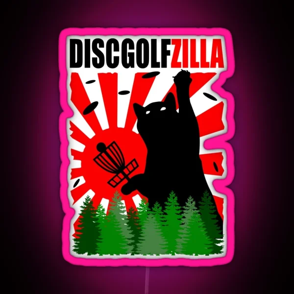 Discgolfzilla Catzilla RGB Neon Sign