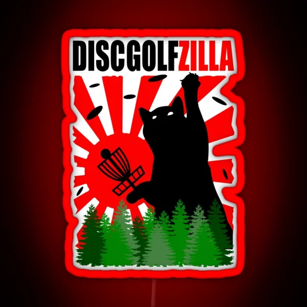 Discgolfzilla Catzilla RGB Neon Sign