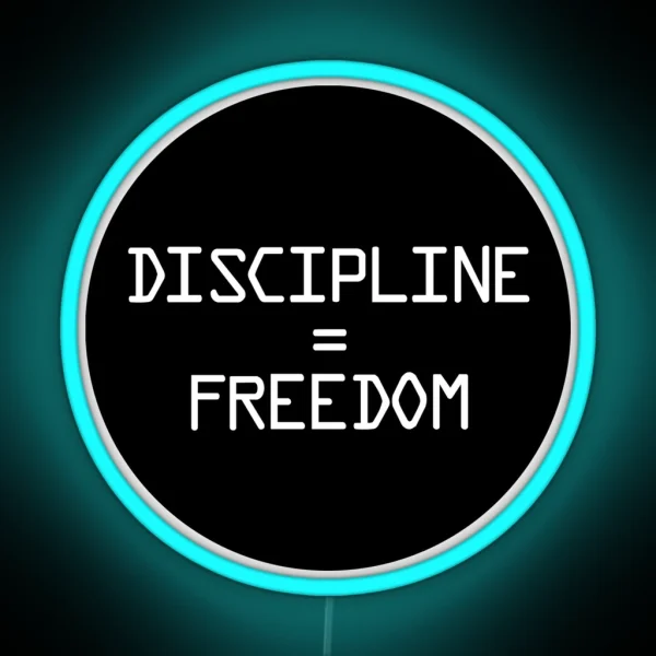 Discipline Equals Freedom Navy Seal Workout RGB Neon Sign
