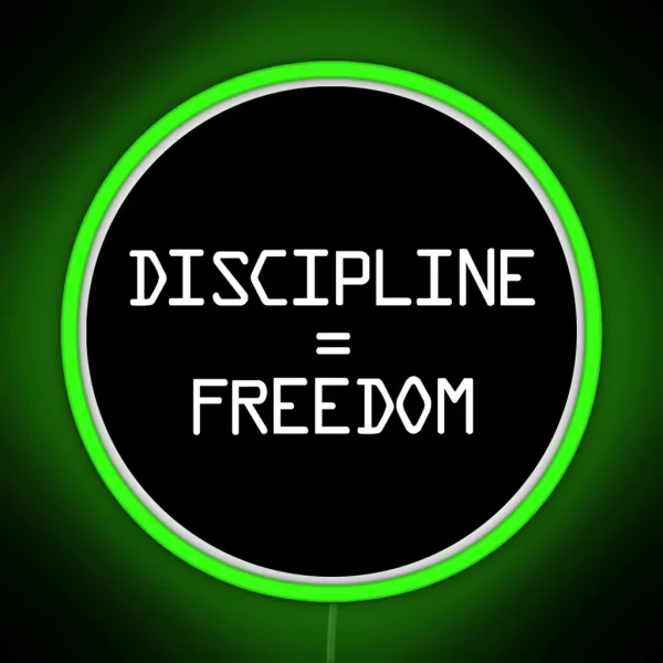 Discipline Equals Freedom Navy Seal Workout RGB Neon Sign