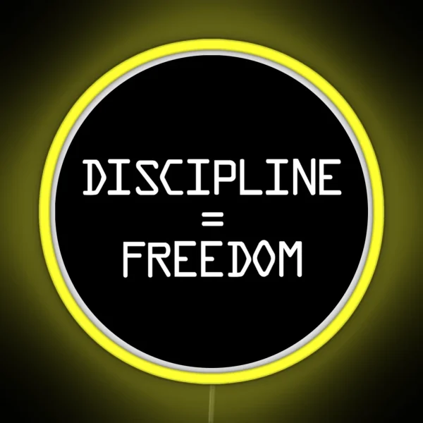 Discipline Equals Freedom Navy Seal Workout RGB Neon Sign