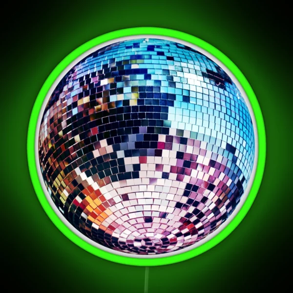 Disco Ball Mirrorball Colorful RGB Neon Sign