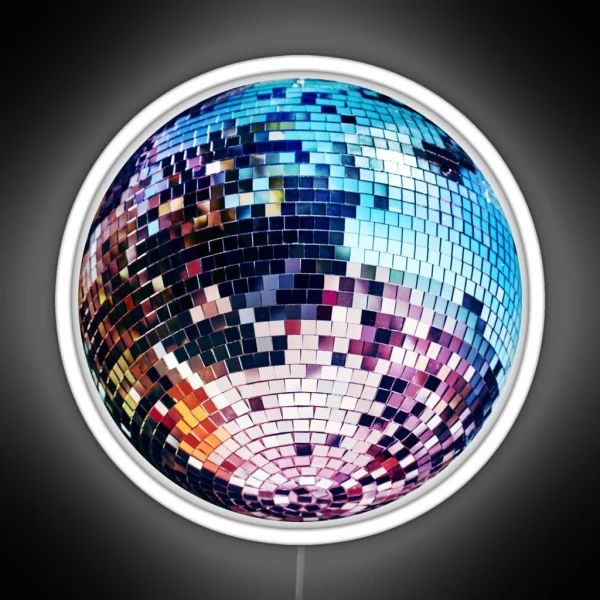 Disco Ball Mirrorball Colorful RGB Neon Sign