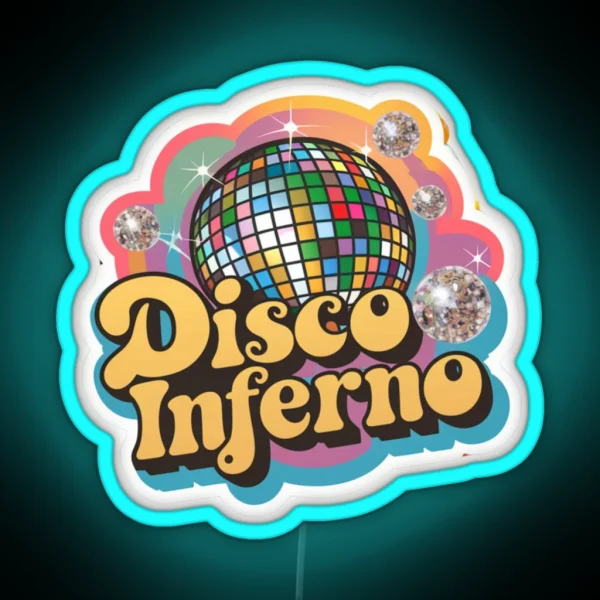 Disco Inferno Retro 70s Design RGB Neon Sign