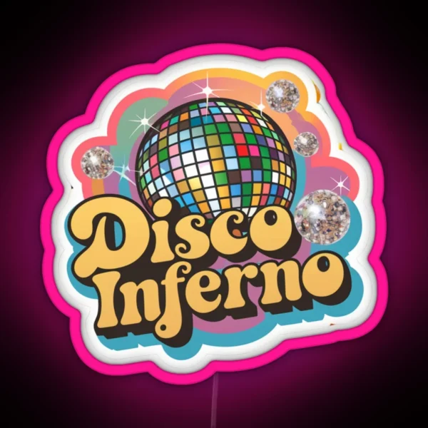 Disco Inferno Retro 70s Design RGB Neon Sign