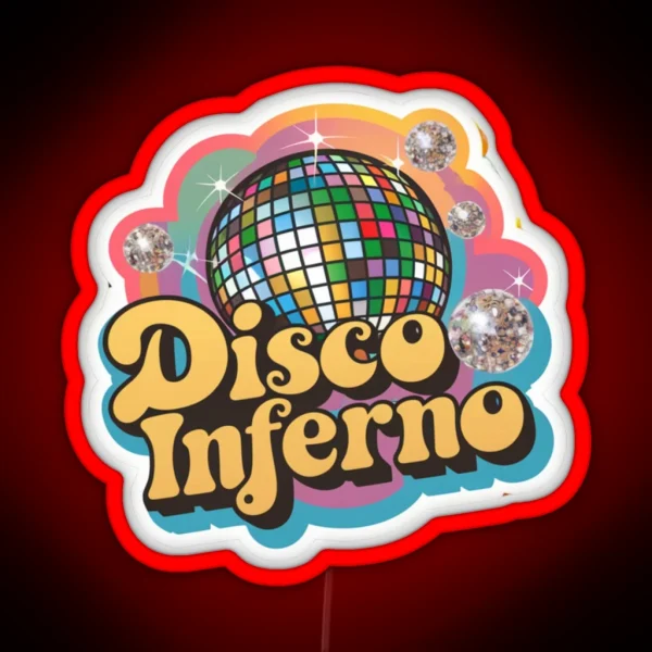 Disco Inferno Retro 70s Design RGB Neon Sign