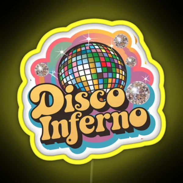 Disco Inferno Retro 70s Design RGB Neon Sign