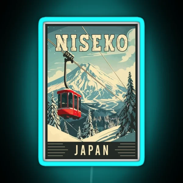 Discover Winter Wonderland In Niseko Japan Vintage RGB Neon Sign