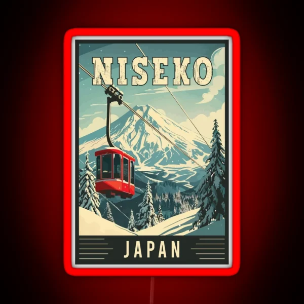 Discover Winter Wonderland In Niseko Japan Vintage RGB Neon Sign