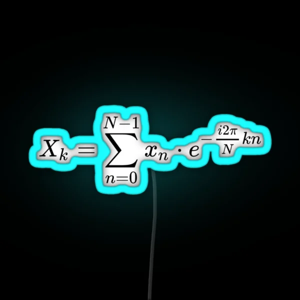 Discrete Fourier Transform Equation Math Basics RGB Neon Sign