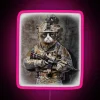 Disgruntle Cat As Army Commando In Full Tactical RGB Neon Sign - Image 6