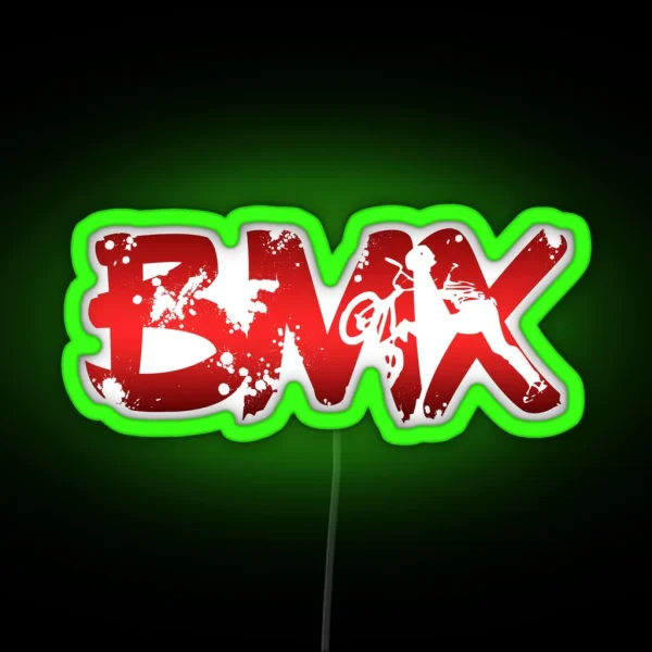 Distressed BMX For Men Women Kids And Bike Riders RGB Neon Sign