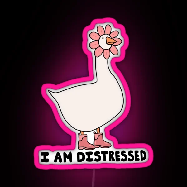 Distressed Silly Goose RGB Neon Sign