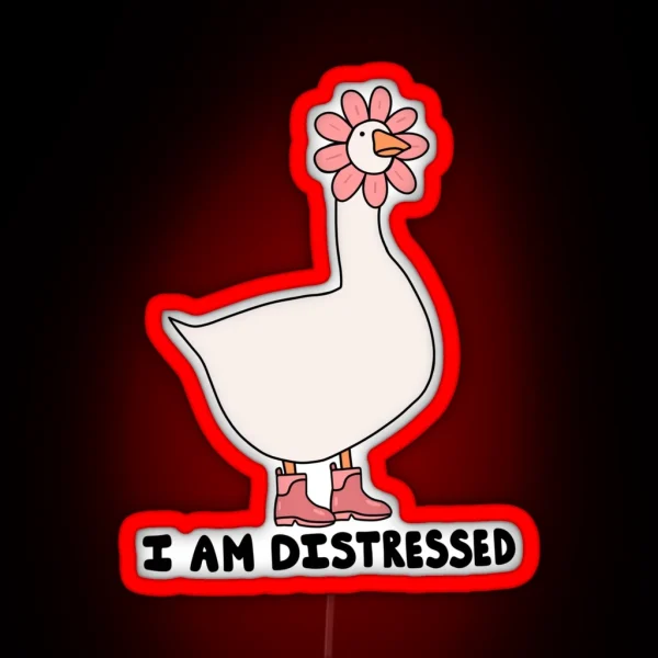 Distressed Silly Goose RGB Neon Sign