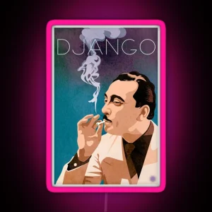 Django Reinhardt Gypsy Jazz Led RGB Neon Sign