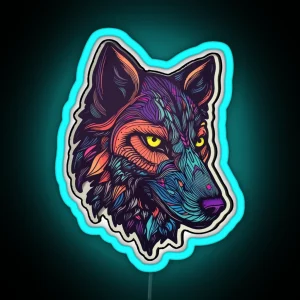 DMT Spirit Wolf RGB Neon Sign