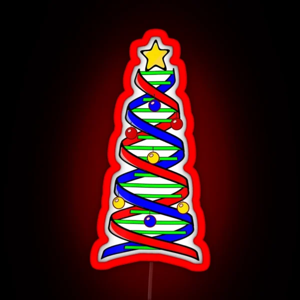 DNA Helix Christmas Tree Life Science Biology RGB Neon Sign