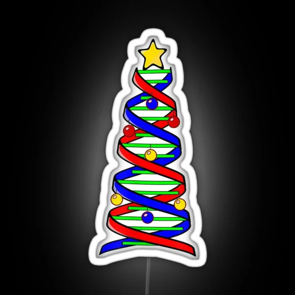 DNA Helix Christmas Tree Life Science Biology RGB Neon Sign