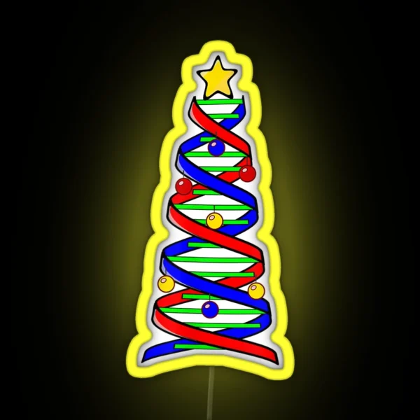 DNA Helix Christmas Tree Life Science Biology RGB Neon Sign