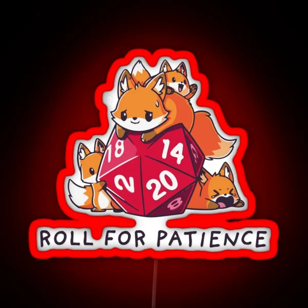 Dnd Cute Animals With D20 Dice Print RGB Neon Sign