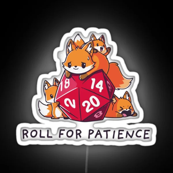 Dnd Cute Animals With D20 Dice Print RGB Neon Sign