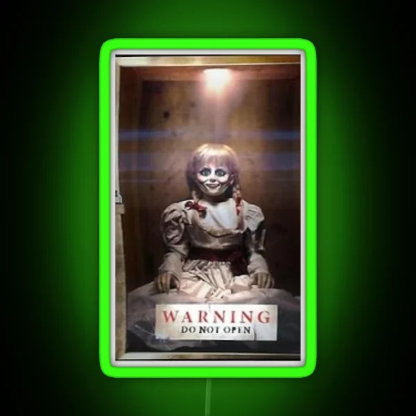 Do T Open Cabinet Annabelle Horror Doll Graphic RGB Neon Sign