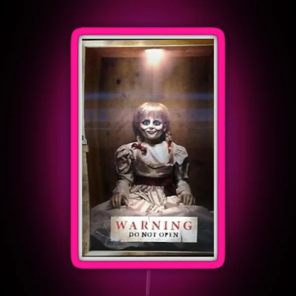 Do T Open Cabinet Annabelle Horror Doll Graphic RGB Neon Sign