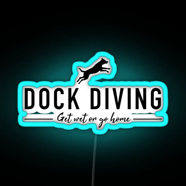 Dock Diving Dog Training RGB Neon Sign