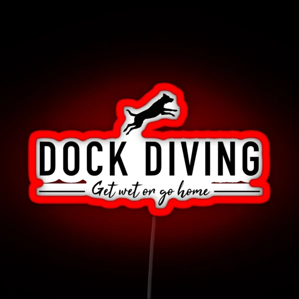 Dock Diving Dog Training RGB Neon Sign