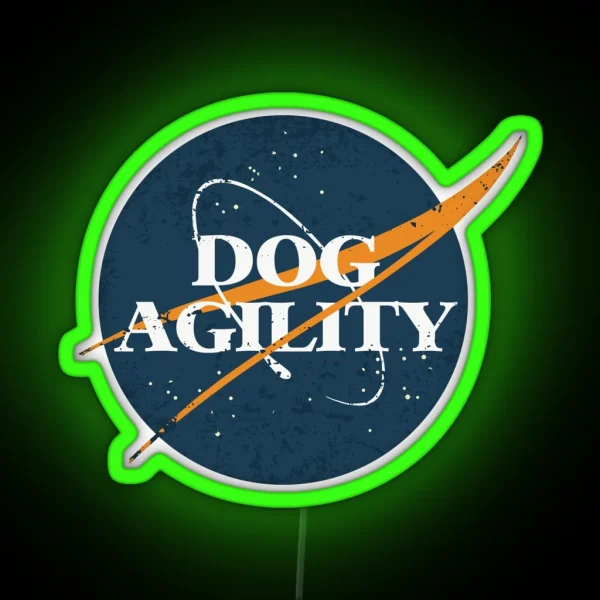Dog Agility Space Vintage RGB Neon Sign