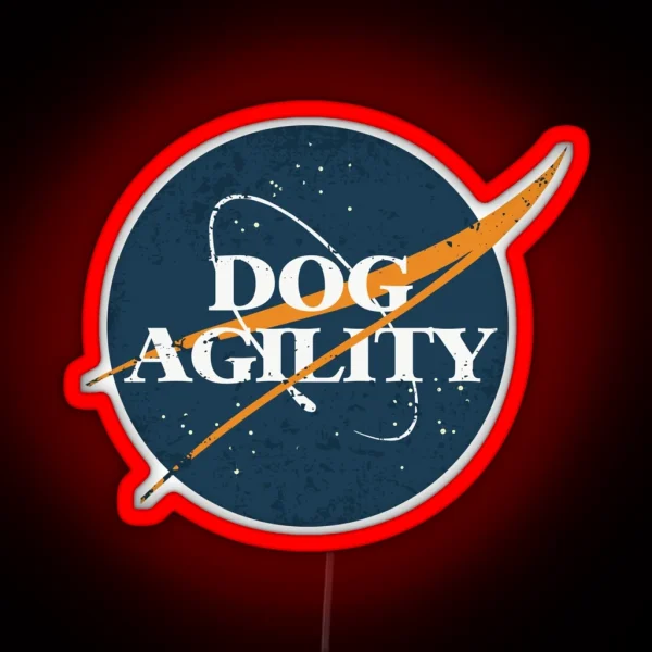 Dog Agility Space Vintage RGB Neon Sign