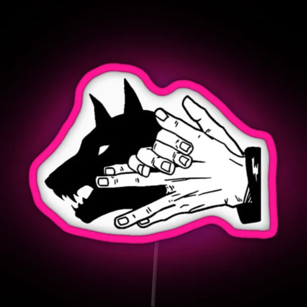 Dog Hand RGB Neon Sign