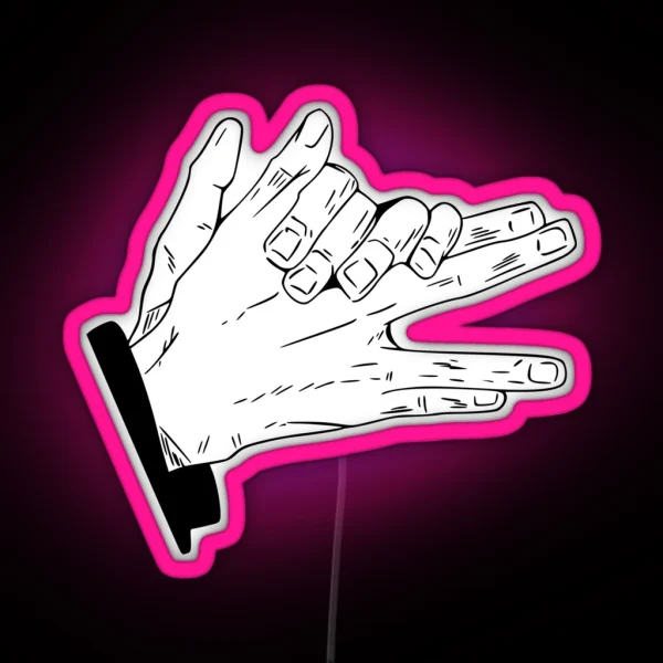 Dog Hand Sign Jjk RGB Neon Sign