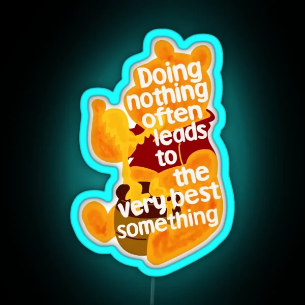 Doing Nothing Bear RGB Neon Sign