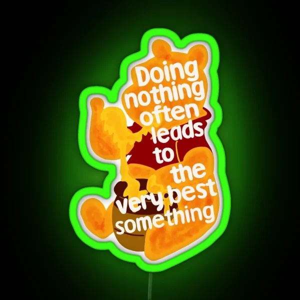 Doing Nothing Bear RGB Neon Sign