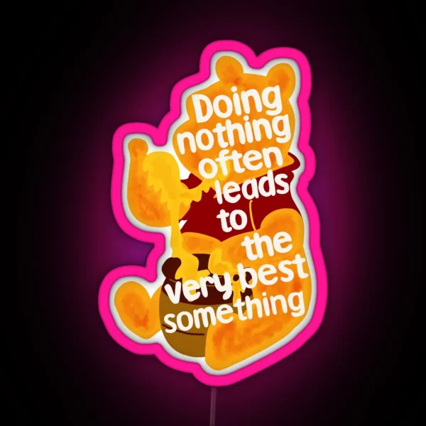 Doing Nothing Bear RGB Neon Sign