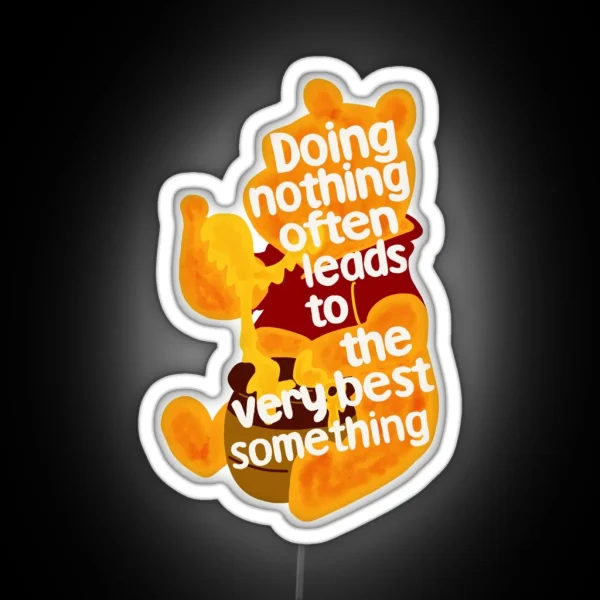 Doing Nothing Bear RGB Neon Sign