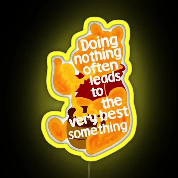 Doing Nothing Bear RGB Neon Sign