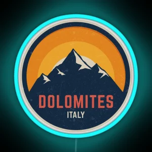 Dolomites Italy Mountain Design RGB Neon Sign