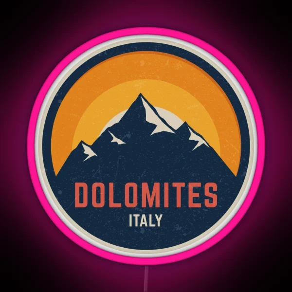 Dolomites Italy Mountain Design RGB Neon Sign