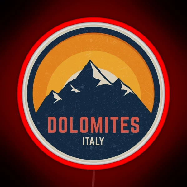 Dolomites Italy Mountain Design RGB Neon Sign