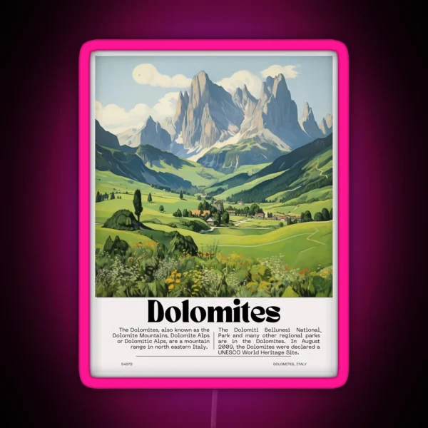 Dolomites Poster Design RGB Neon Sign